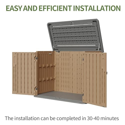 Outdoor Storage Cabinet 35 Cu.Ft Outdoor Trash Can Storage Shed