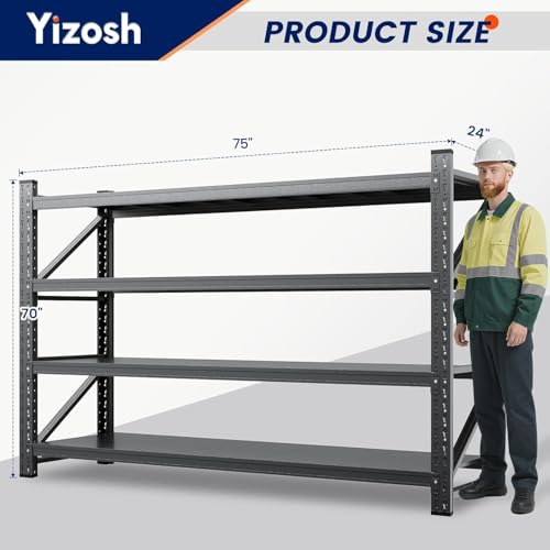 75" W Metal Garage Storage Shelves (4 Count)