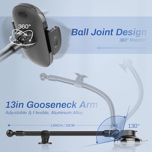 13" Gooseneck Car Phone Mount
