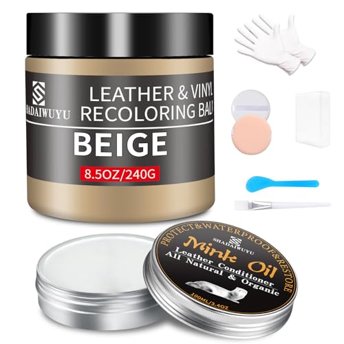 8.5oz Leather Recoloring Balm with 100ml Mink Oil