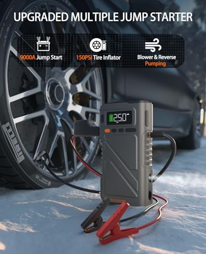 Car Jump Starter with Air Compressor 9000A