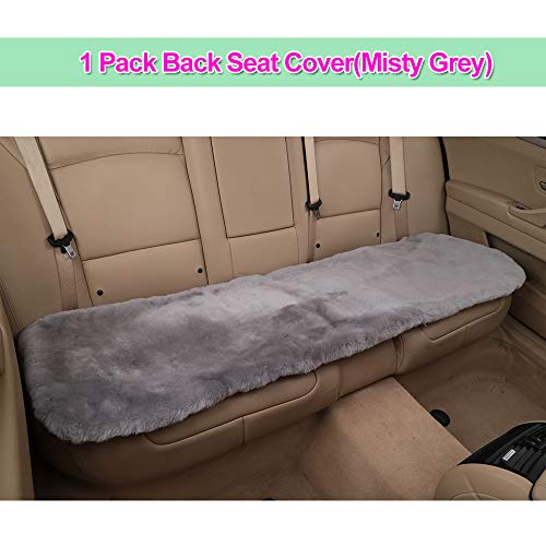 Gray Genuine Sheepskin Car Rear Seat Cover for Fuzzy Back Cushion