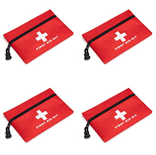 Red Emergency Bag First Aid Small Empty Travel Rescue Pouch First Responder Storage Medicine Pocket Bags for Car Home Office Kitchen Sports Ourdoors Bag Only