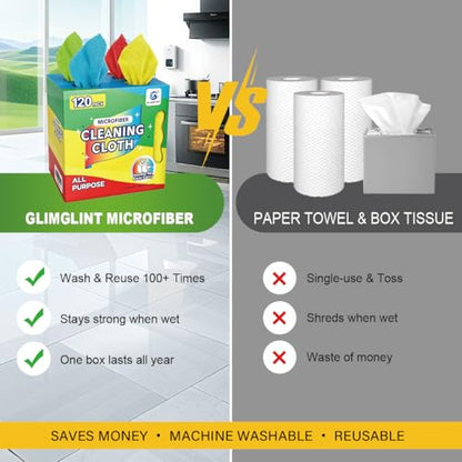 Microfiber Cleaning Cloth 120 Pack (120 Count)