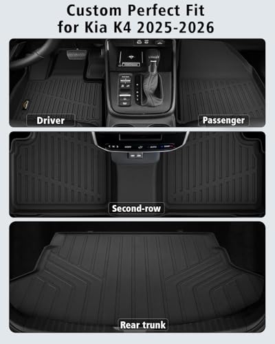 Floor Mats & Cargo Liner Custom for Kia K4 2025 2026 Sedan