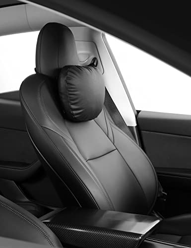 Leather Headrest Neck Pillow for Tesla Model 3 (2 Count)