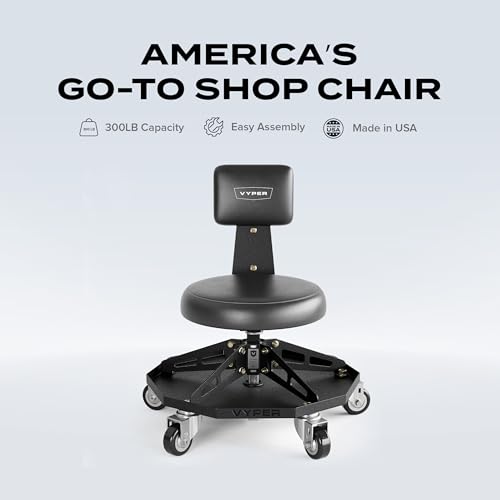Vyper Robust Steel Sport Shop Chair for Mechanics