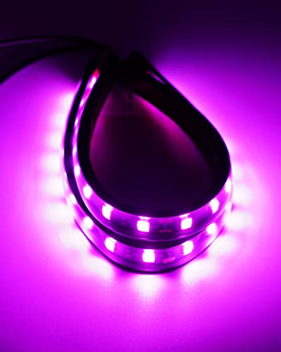 12V Led Light Strip 12.75Inch Waterproof Led Light Strips for Cars Motorcycles Golf Cart Interior & Exterior Marine Boat Pink Led Strip 12V 5050 18SMD
