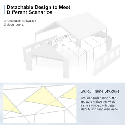 Carport 20' x 26’ Heavy Duty Portable Garage All