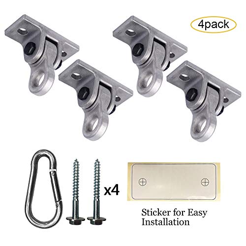 Heavy Duty White Metal Color Swing Hangers Screws Bolts Included Over 5000 lb Capacity Playground Porch Yoga Seat Trapeze Wooden Sets Indoor Outdoor (4 Count)