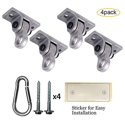 Heavy Duty White Metal Color Swing Hangers Screws Bolts Included Over 5000 lb Capacity Playground Porch Yoga Seat Trapeze Wooden Sets Indoor Outdoor (4 Count)
