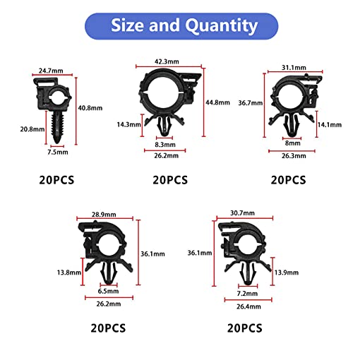 150pcs Wire Loom Clips Car Automotive Harness Routing Clips Assortment Kits (150 Count)