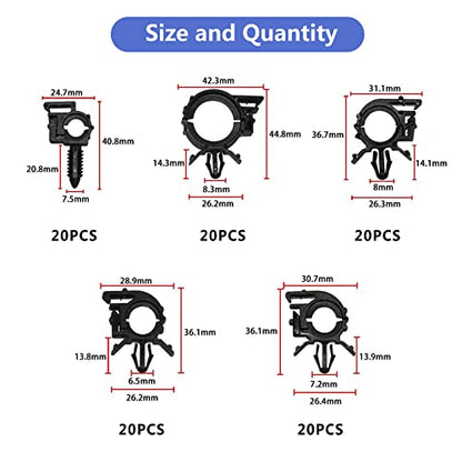 150pcs Wire Loom Clips Car Automotive Harness Routing Clips Assortment Kits (150 Count)