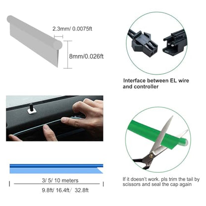 El Wire Mutilcolor Interior Car LED Strip Lights