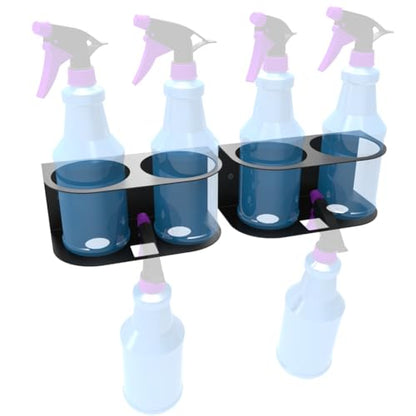 2 Pcs of 2 Spray Bottles Holder Steel Wall Mount