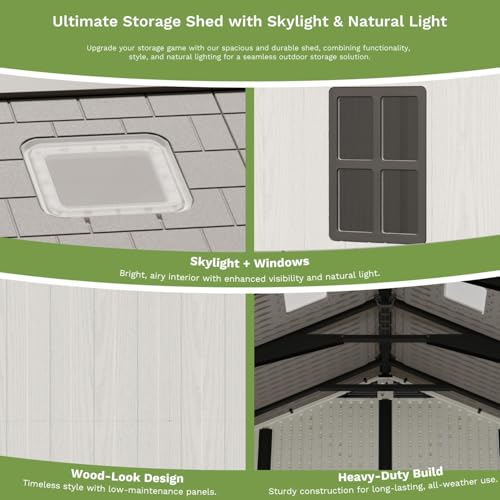 10x8 FT Resin Outdoor Storage Shed