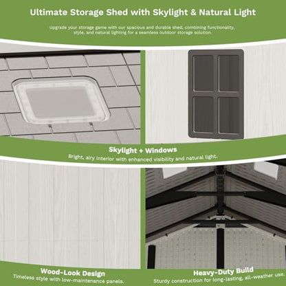 10x8 FT Resin Outdoor Storage Shed