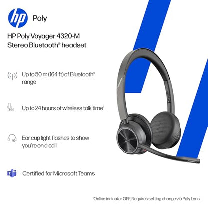 Poly Voyager 4320 UC Wireless Headset & Charge Stand