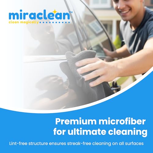 Microfiber Cleaning Cloth Black 12 Pack Premium Microfiber Towels for Cars (12 Count)