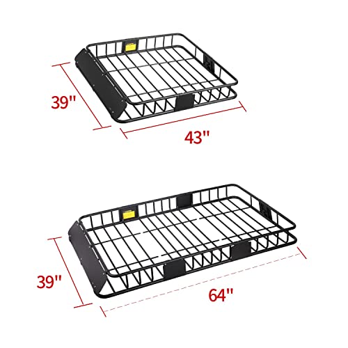 64"x39" Roof Rack Cargo Basket with Waterproof Cargo Bag