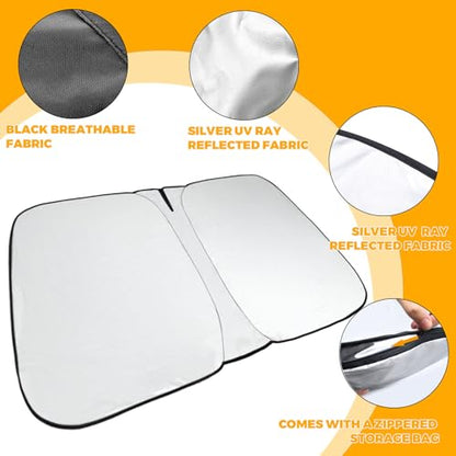 Foldable Front Windshield Sunshade fit for Hyundai Kona 2024