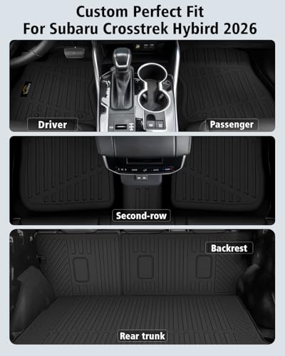 Floor Mats & Cargo Mat & Backrest Mat for Subaru Crosstrek Hybrid 2026