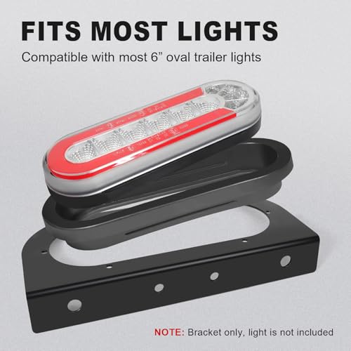 T012 Trailer Light Bracket for 6 Inch Oval LED Trailer Lights (2 Count)