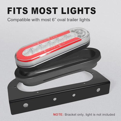 T012 Trailer Light Bracket for 6 Inch Oval LED Trailer Lights (2 Count)