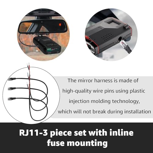 16.5" RJ11 Mirror Tap Radar Detector Cord for Escort Uniden V1 & More (3 Count)