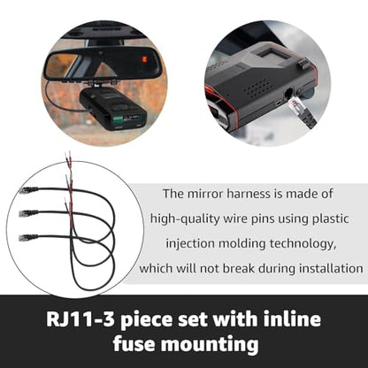 16.5" RJ11 Mirror Tap Radar Detector Cord for Escort Uniden V1 & More (3 Count)