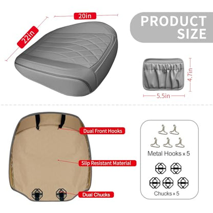 2 Pack Grey Leather Front Bottom Car Seat Covers (2 Count)