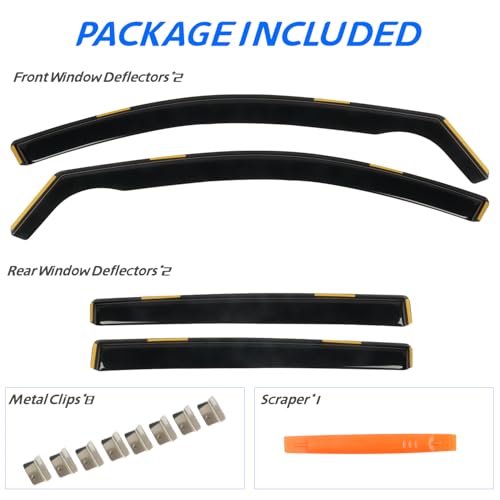4 PCS in Channel Window Rain Guards Fit for 2013 (4 Count)