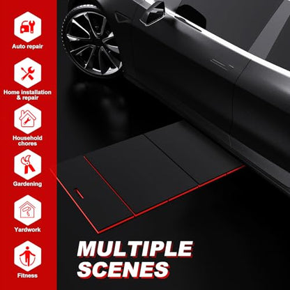 22.8" Wide Mechanic Mat Foldable EVA Kneeling Pad with Magnetic Tool Slots