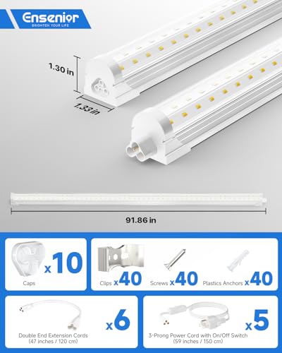 8FT LED Shop Lights (10 Count)