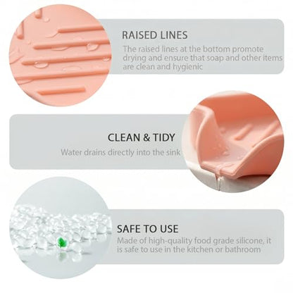 Silicone Soap Dish with Drain Spout