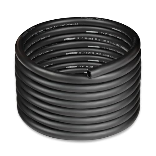 1" Heater Hose Coolant Radiator Straight 60PSI SAE 20R3 20FT Black