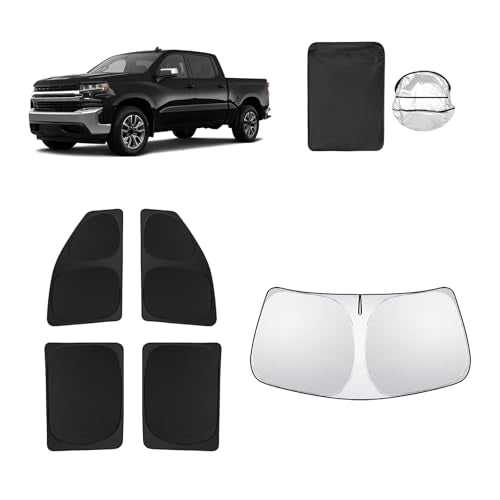 5pcs Car Window Shades for Chevrolet Silverado 2500 Crew cab 2020 (5 Count)