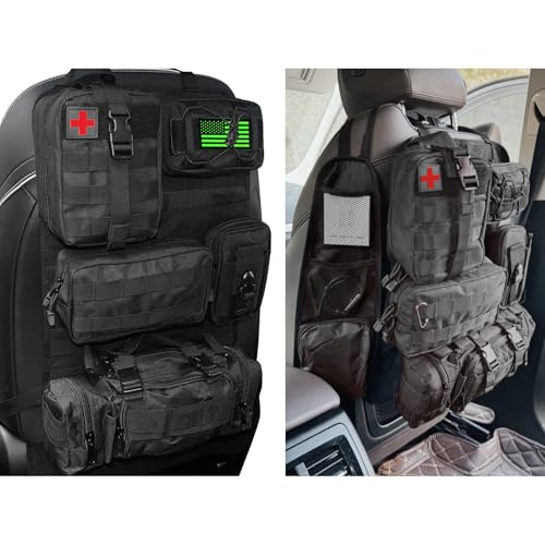 7 PACK Tactical Seat back organizer Truck organizer With 6 Detachable Pouches Universal For Car Truck Ford Jeep Military