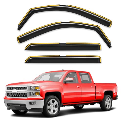 Window Visors Rain Guards for Chevy Silverado (4 Count)