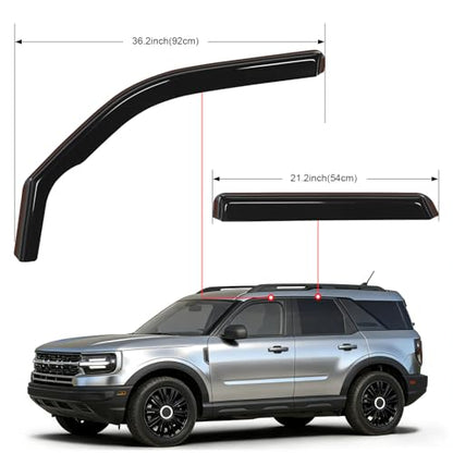 in Channel Rain Guards for Ford Bronco Sport 2021 (4 Count)