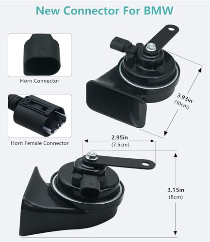 126dB Dual Tone Horn Kit Compatible with BMW and MINI (3 Count)