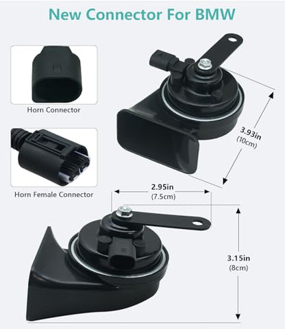 126dB Dual Tone Horn Kit Compatible with BMW and MINI (3 Count)