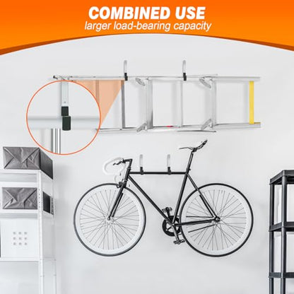 Garage Hooks Heavy Duty Bike Hooks for Garage Set of 8 Tool Organizers and Storage Wall Mount Storage Tool Holder Hanger for Ladder Garden Hose Shed Shop