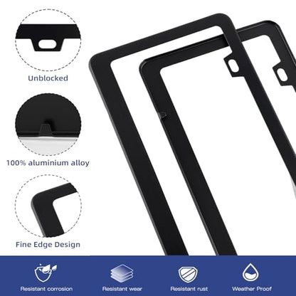 2 Pack Black License Plate Frame