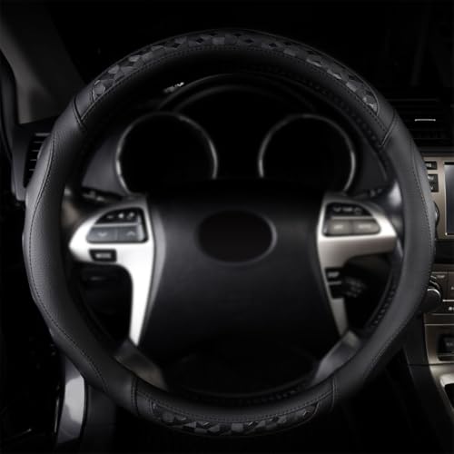 Faux Leather Heavy Duty Inner Ring car Steering Wheel Cover 14.5