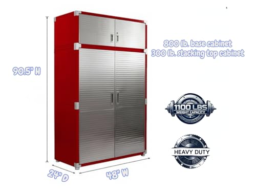 Heavy Duty 8 Piece Steel Garage Cabinet Storage Set with Rolling Workbench