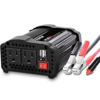 NDDI 200W Car Power Inverter 12V DC to 110V AC Converter