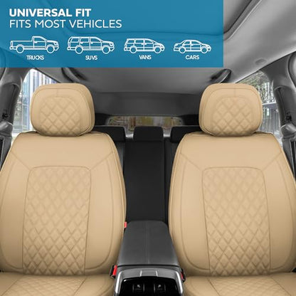 Curated Sandstone Leather Seat Covers for Cars & SUVs