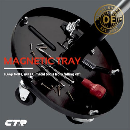 Rolling Mechanic Shop Stool with Magnetic Tray