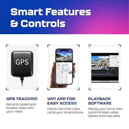 PG17 Pro 4K+2.5K Mirror Dash Cam with STARVIS 2 & 5G WiFi Rear View Mirror Camera